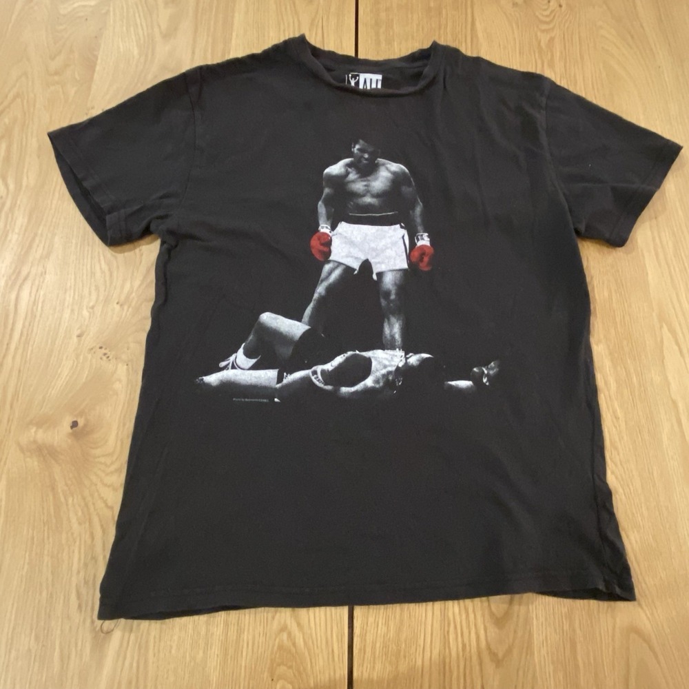 Muhammed ALI Shirt Mens‎ Large Black Short Sleeve Boxing Fighting Iconic Casual